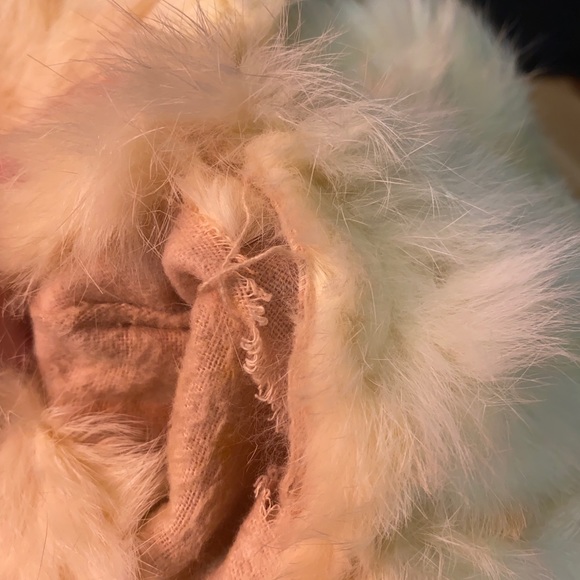 Midi length Rabbit fur coat light yellow small - Picture 12 of 16